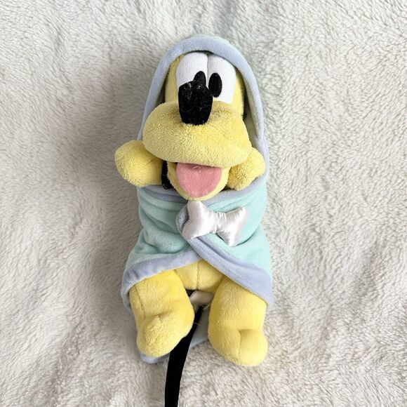 Disney Parks Babies Pluto Plush Toy With Blanket Bone 11” Stuffed Animal - Picture 1 of 7